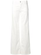 Kiltie Wide Leg Jeans - White