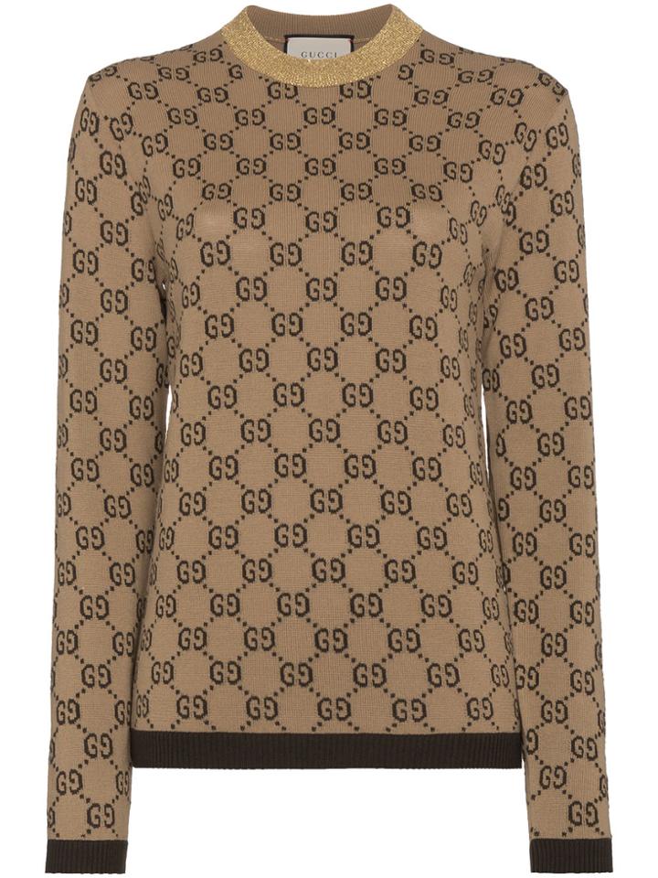 Gucci Gg Supreme Sweater - Brown