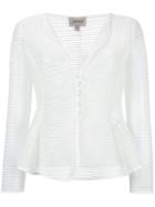 Armani Collezioni Sheer Striped Jacket - White