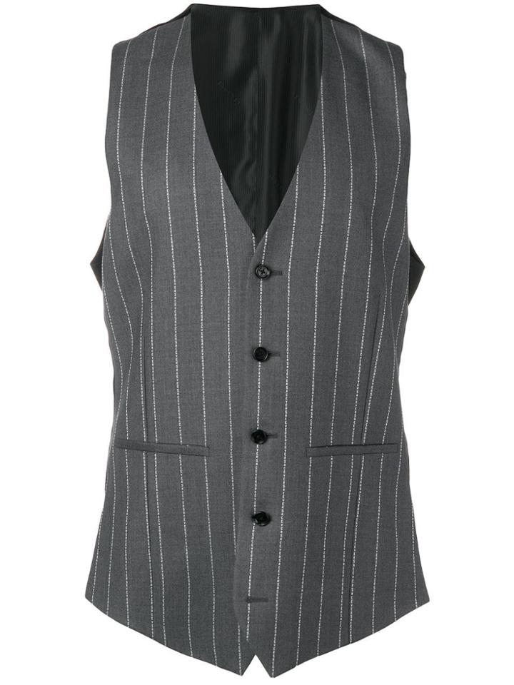 Versace Pinstriped Vest - Grey