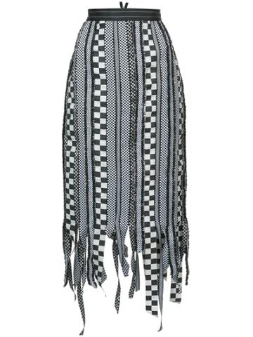 Dilara Findikoglu Checked Ribbon Skirt - Black