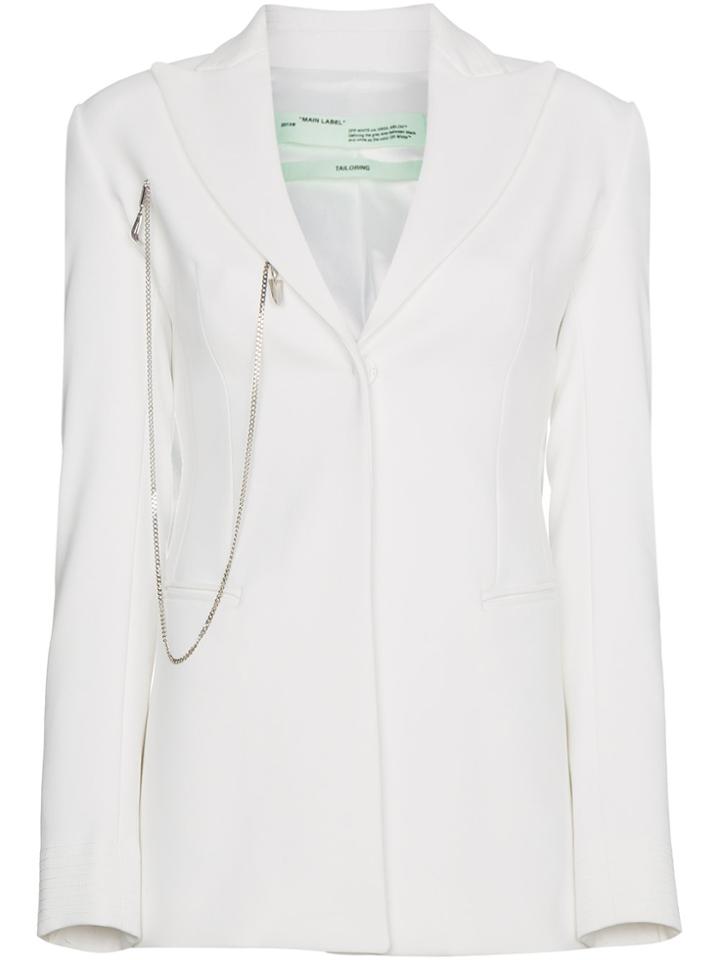 Off-white Blazer With Chain Detail