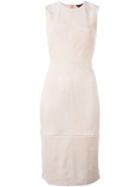 Theory Eano Sleeveless Fitted Dress, Women's, Size: 6, Nude/neutrals, Lamb Skin