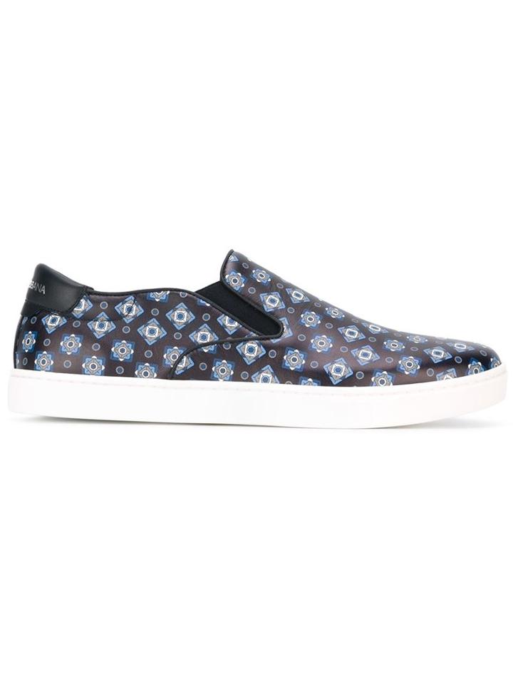 Dolce & Gabbana Tie Print Slip-on Sneakers