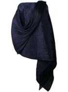 Pleats Please By Issey Miyake Pleated Asymmetric Ponchon - Blue
