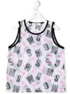 Msgm Kids Barbie Logo Print Tank Top, Toddler Girl's, Size: 4 Yrs, Black