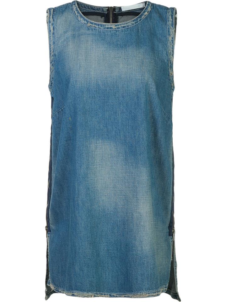 Victor Alfaro Denim Tank Top, Women's, Size: 4, Blue, Cotton