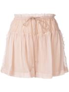 Alberta Ferretti Chiffon Shorts - Pink & Purple