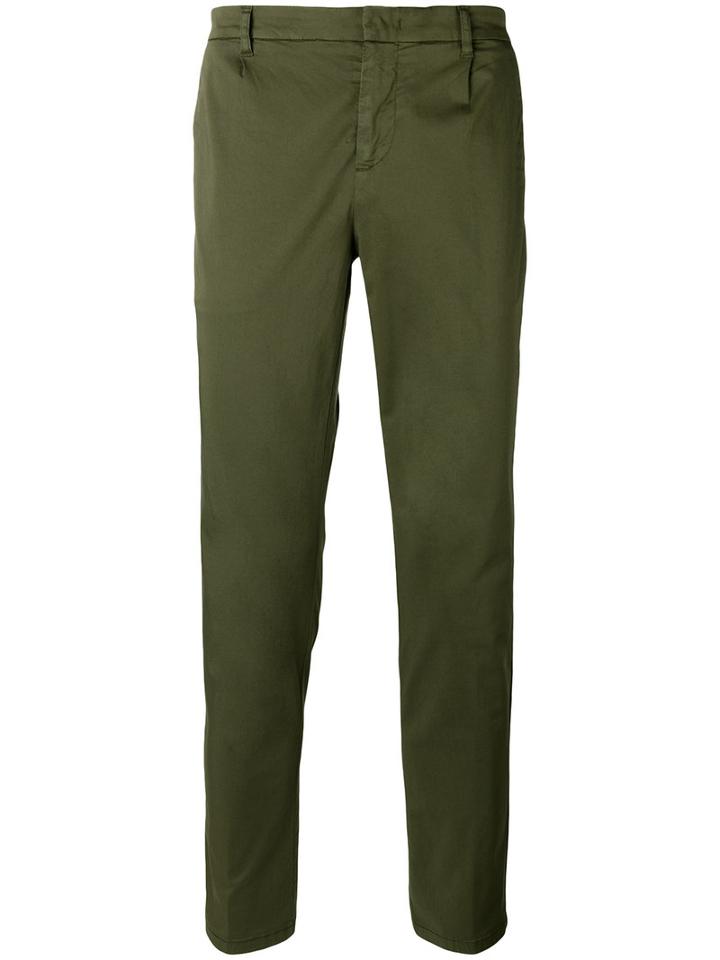 Paolo Pecora - Slim Leg Trousers - Men - Cotton/spandex/elastane - 48, Green, Cotton/spandex/elastane