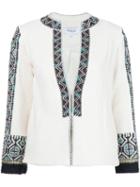 Derek Lam 10 Crosby Embroidered Fitted Jacket, Women's, Size: 4, White, Cotton/polyester