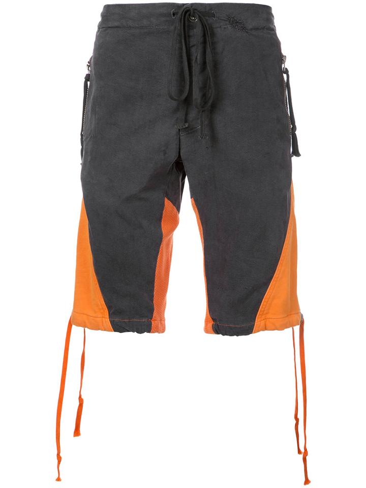 Greg Lauren - Panelled Bermuda Shorts - Men - Cotton - 2, Grey, Cotton