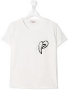 Pinko Kids Embellished Sequin Logo T-shirt - White