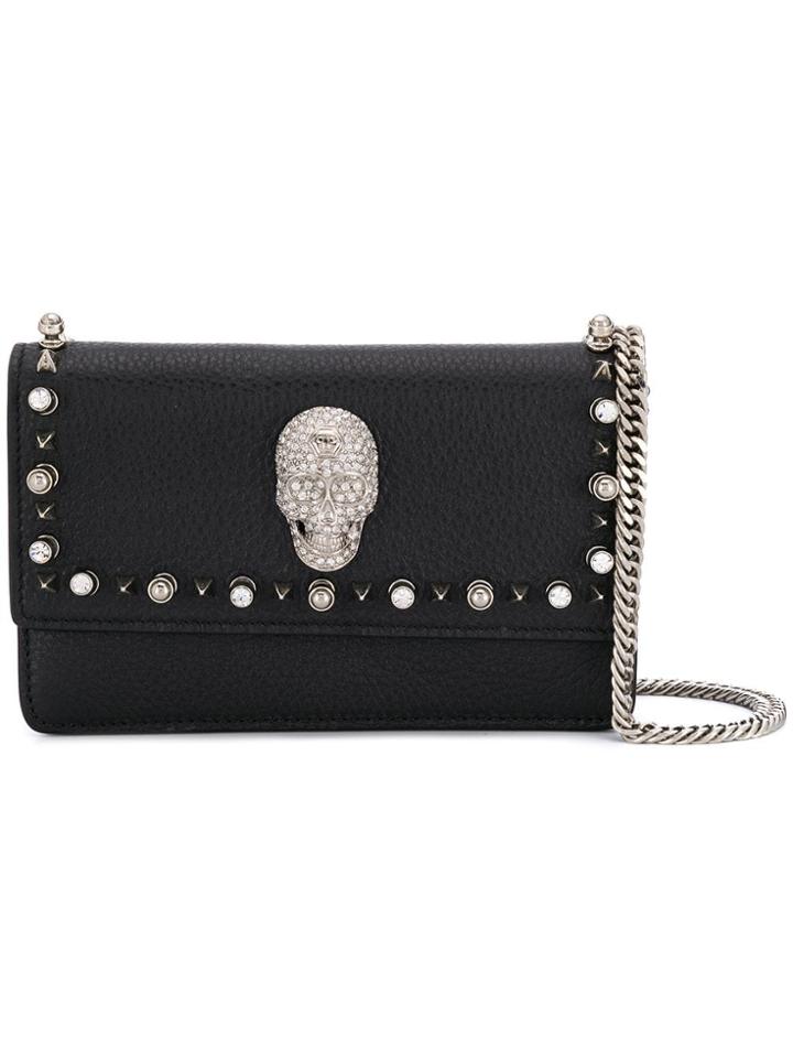 Philipp Plein Crystal Skull Crossbody Bag - Black