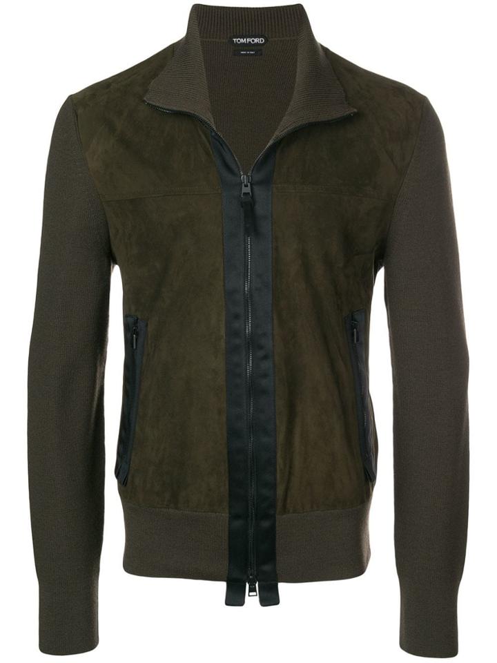 Tom Ford Contrast Trim Jacket - Green