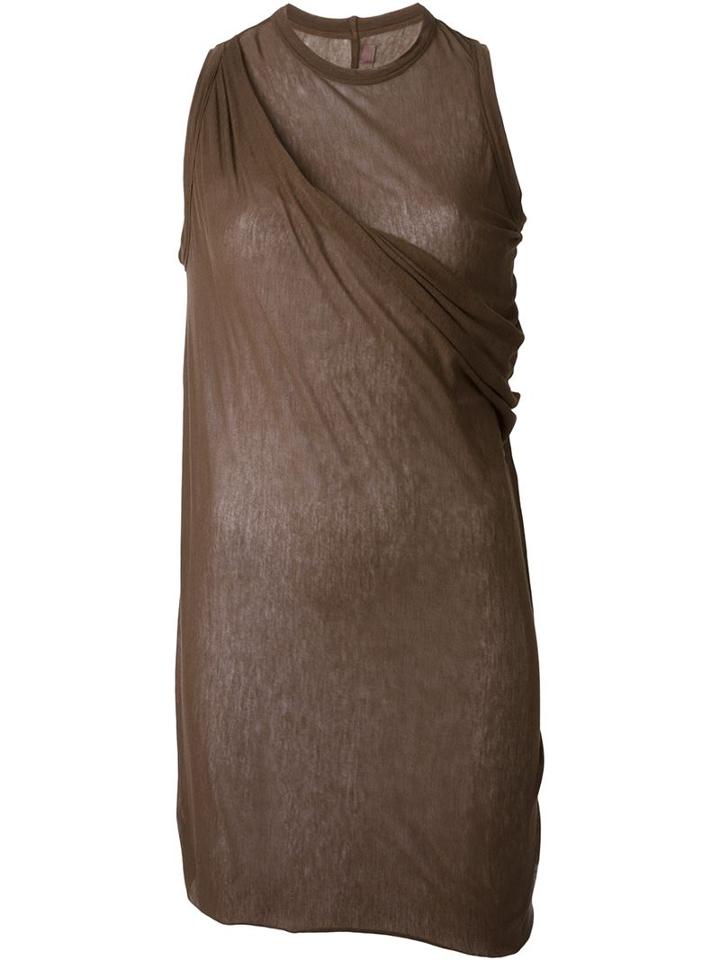 Rick Owens Lilies Draped Long Tank Top, Women's, Size: 40, Brown, Cotton/viscose