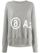 Mm6 Maison Margiela Reversed Logo Oversized Sweatshirt - Grey