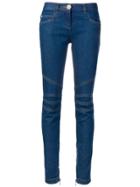 Balmain Biker-detail Jeans - Blue