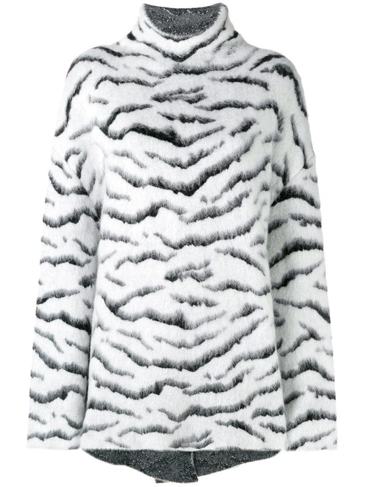 Givenchy Oversized Zebra Print Sweater - White