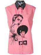 Prada Printed Sleeveless Shirt - Pink & Purple
