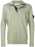 Stone Island V-neck Fitted Sweater - Green