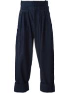 J.w. Anderson Front Pleat Baggy Trousers, Men's, Size: 50, Blue, Cotton