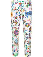 Milly - Floral-print Cropped Trousers - Women - Cotton/spandex/elastane - 2, White, Cotton/spandex/elastane