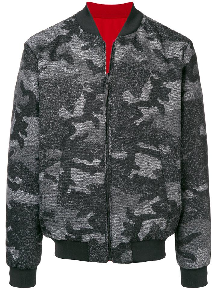 Woolrich Reversible Camouflage Bomber Jacket - Grey