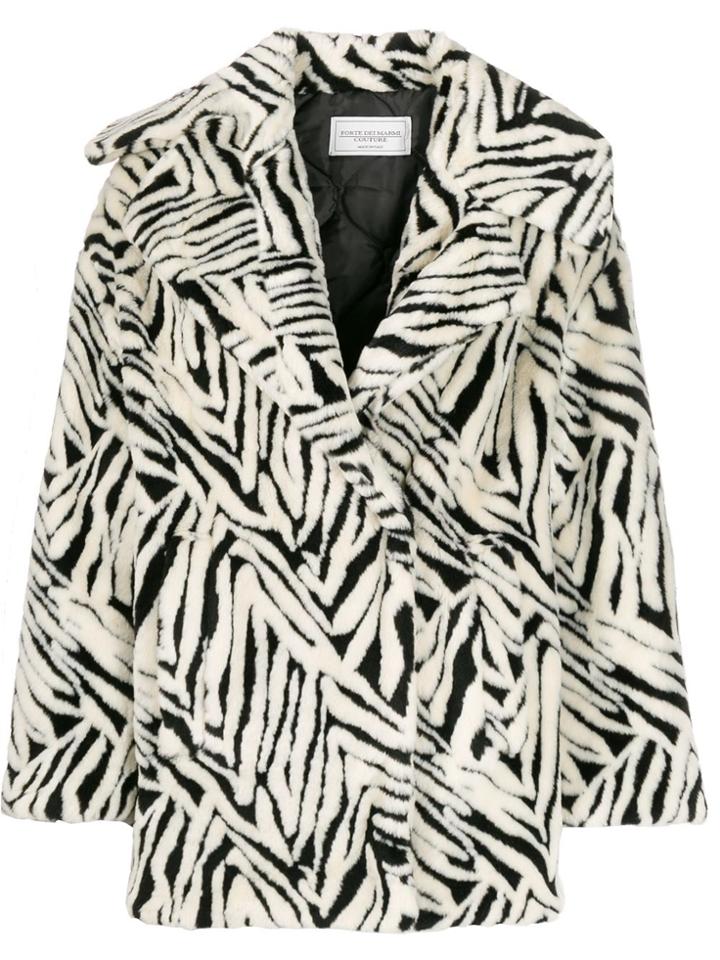 Forte Dei Marmi Couture Abstract Pattern Wide-lapel Coat - White