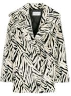 Forte Dei Marmi Couture Abstract Pattern Wide-lapel Coat - White