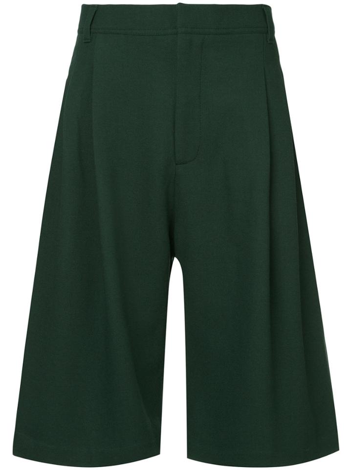 Ex Infinitas Wide Leg Tailored Shorts - Green