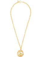 Moschino Vintage 'heart Peace' Pendant Necklace, Women's, Metallic