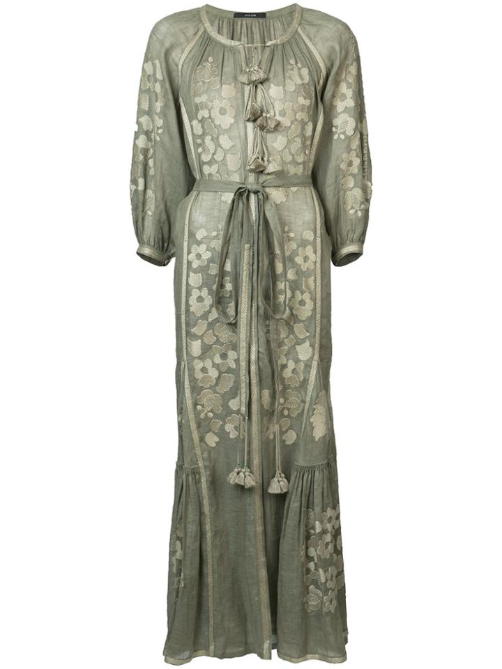 Vita Kin Floral Print Long Dress - Green