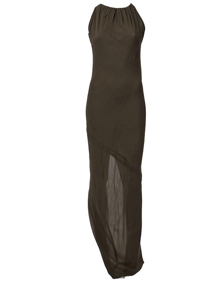 Rick Owens Sleeveless Evening Dress, Women's, Size: 44, Green, Silk/viscose