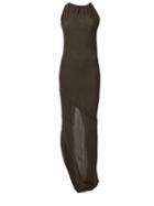 Rick Owens Sleeveless Evening Dress, Women's, Size: 44, Green, Silk/viscose