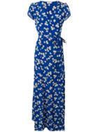 P.a.r.o.s.h. Floral Print Wrap Dress - Blue