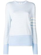 Thom Browne 4-bar Bicolor Stripe Silk Pullover - Blue