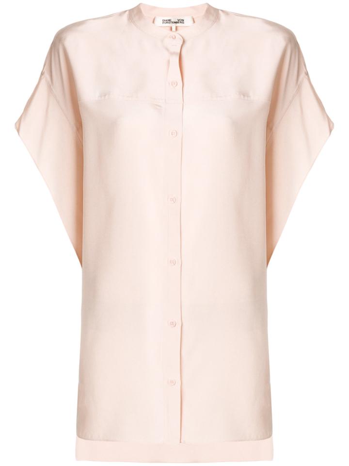 Dvf Diane Von Furstenberg Longline Mandarin Collar Shirt - Pink &