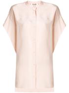 Dvf Diane Von Furstenberg Longline Mandarin Collar Shirt - Pink &