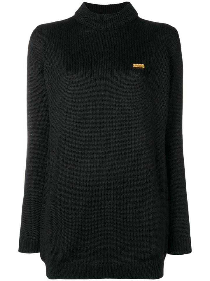Gcds Longline Logo Sweater - Black