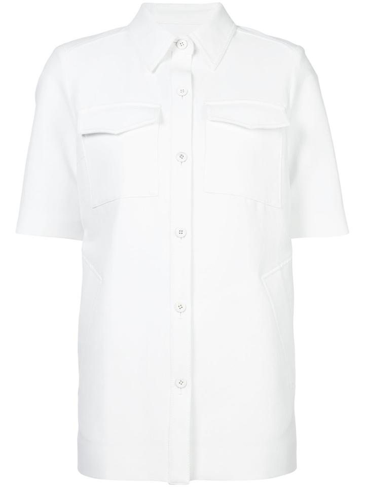 Derek Lam Short Sleeve Shirt Jacket - Nude & Neutrals
