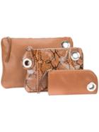 Maison Margiela - Eyelet Detail Shoulder Bags - Women - Leather/python Skin/metal - One Size, Women's, Brown, Leather/python Skin/metal