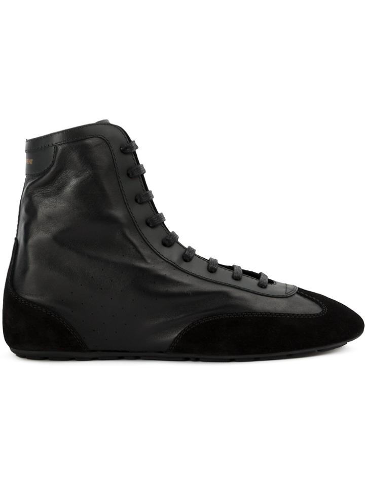 Saint Laurent Lace-up Boot Sneakers - Black