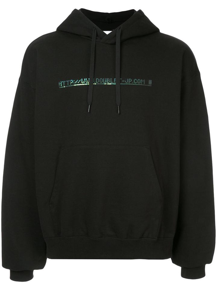 Doublet Sequined Detail Hoodie - Black