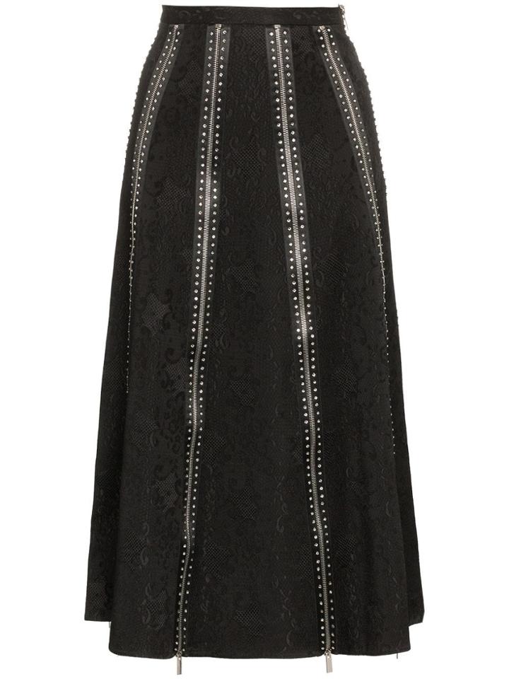Christopher Kane Kane Hw Skt Midi W Zip Dtl - Black