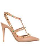 Valentino Rockstud Rolling Pumps, Women's, Size: 35.5, Nude/neutrals, Leather/metal Other