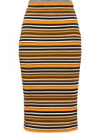 Prada Striped Knitted Skirt - Orange