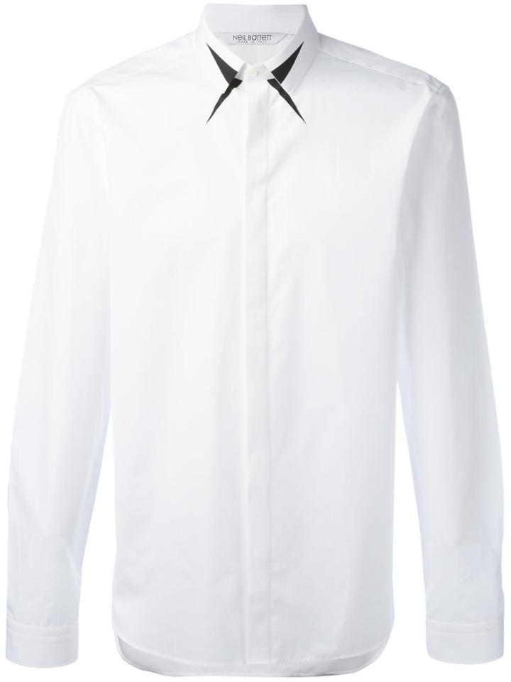 Neil Barrett Geometric Detail Collar Shirt - White