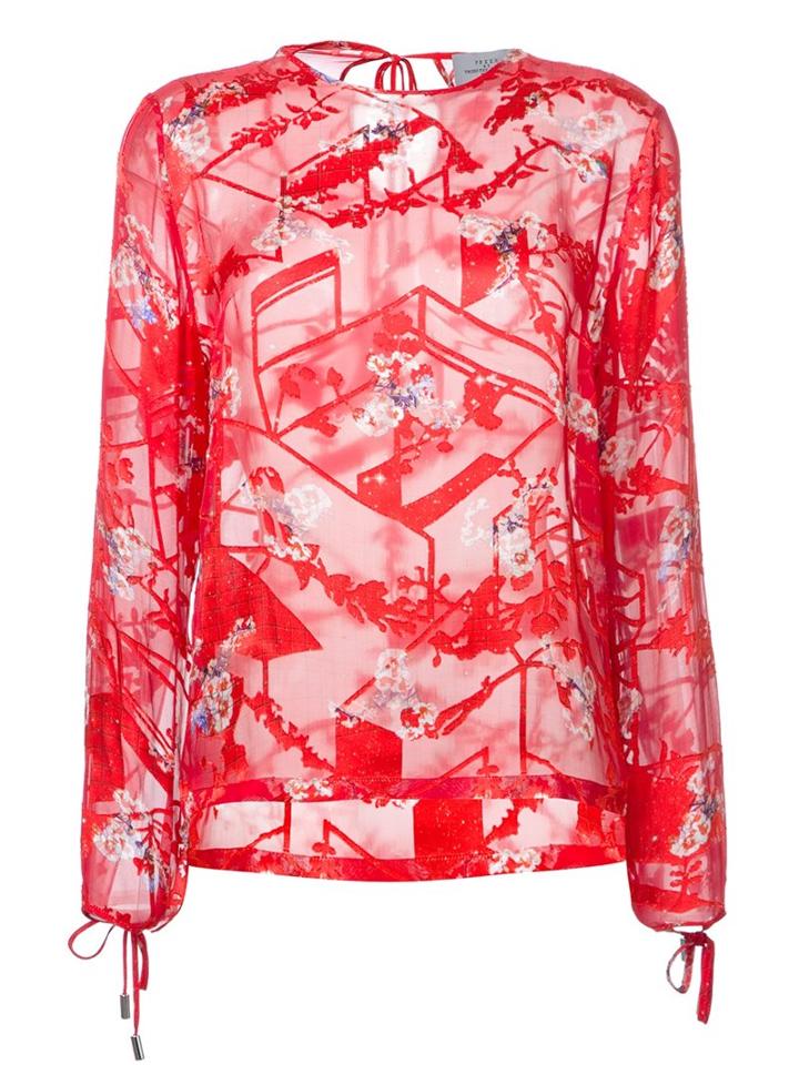 Preen By Thornton Bregazzi 'delia' Blouse, Women's, Size: Large, Red, Silk