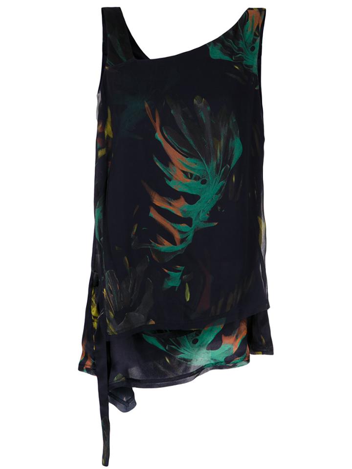 Mara Mac Foliage Print Asymmetric Top - Unavailable