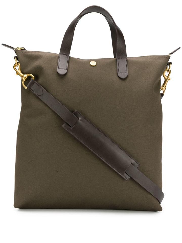 Mismo Leather Trim Tote - Brown